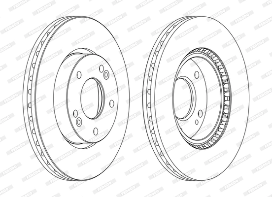 Disco de freno FERODO DDF1619P-D · Hyundai Tucson 2004–2010, KIA Sportage 2010–2015