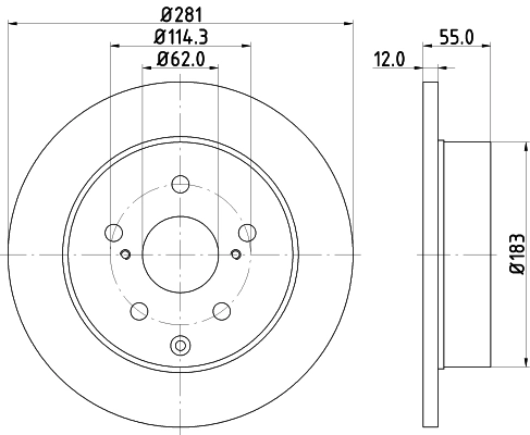 Disco de freno MINTEX MDC1826 · Toyota RAV4 2005–2013