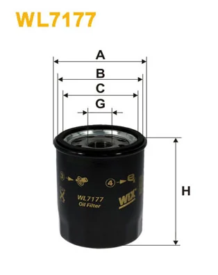 Filtro de aceite WIX FILTERS WL7177 · Toyota RAV4 2005–2013
