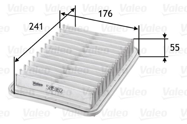 Filtro de aire VALEO 585162 · Toyota Corolla 2006–2014