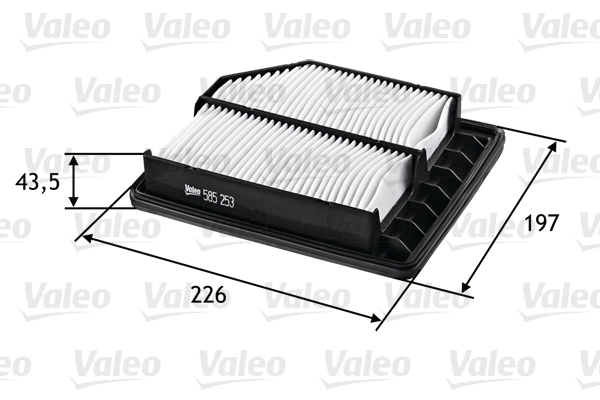 Filtro de aire VALEO 585253 · Honda Civic 2005–2012