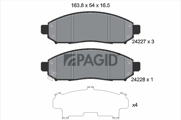 Juego de pastillas de freno PAGID T1522 · Nissan Navara / Frontier 2005–act.